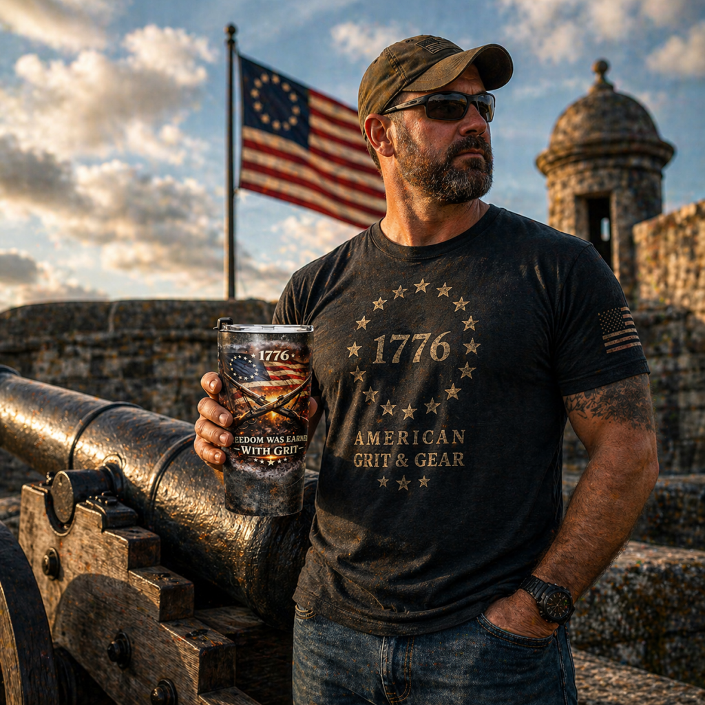 1776 – American Freedom Was Earned With Grit Tumbler