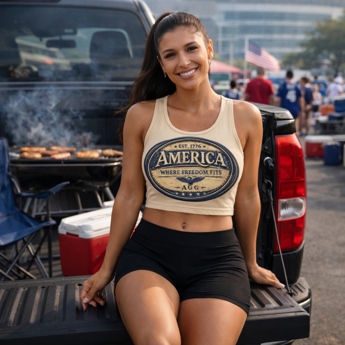 American Heritage – Where Freedom Fits - Patriotic - Women’s Crop Top - Image 5