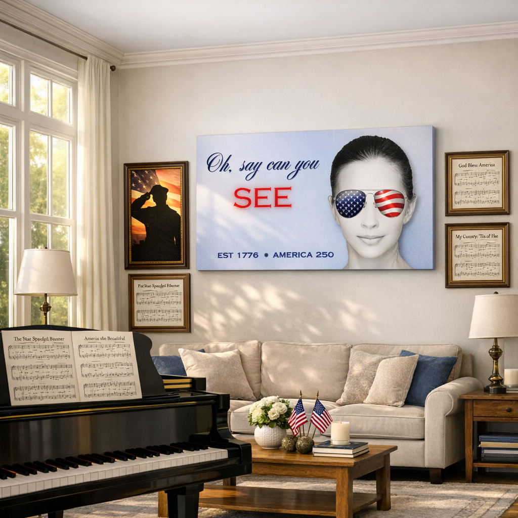 Oh Say Can You See Patriotic Canvas Wall Art – Americana Home Decor - Image 5