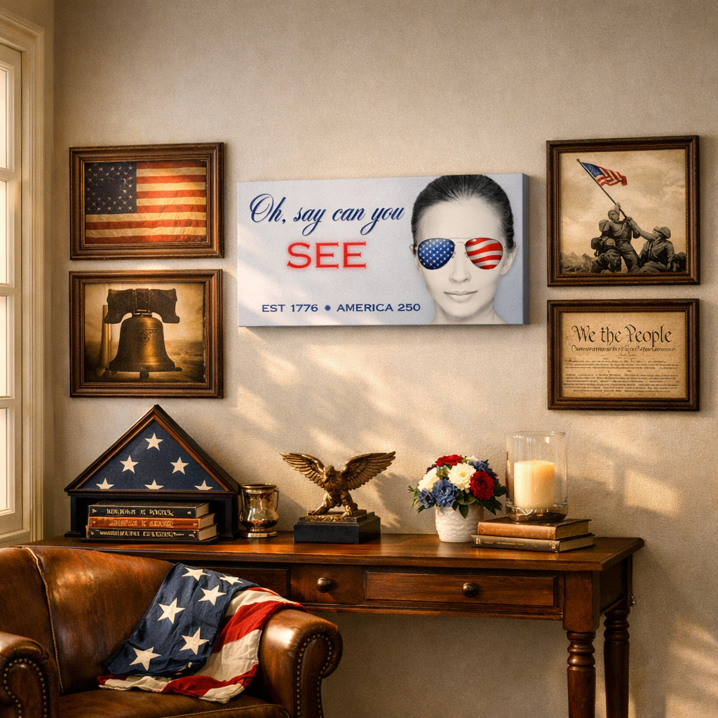 Oh Say Can You See Patriotic Canvas Wall Art – Americana Home Decor - Image 4