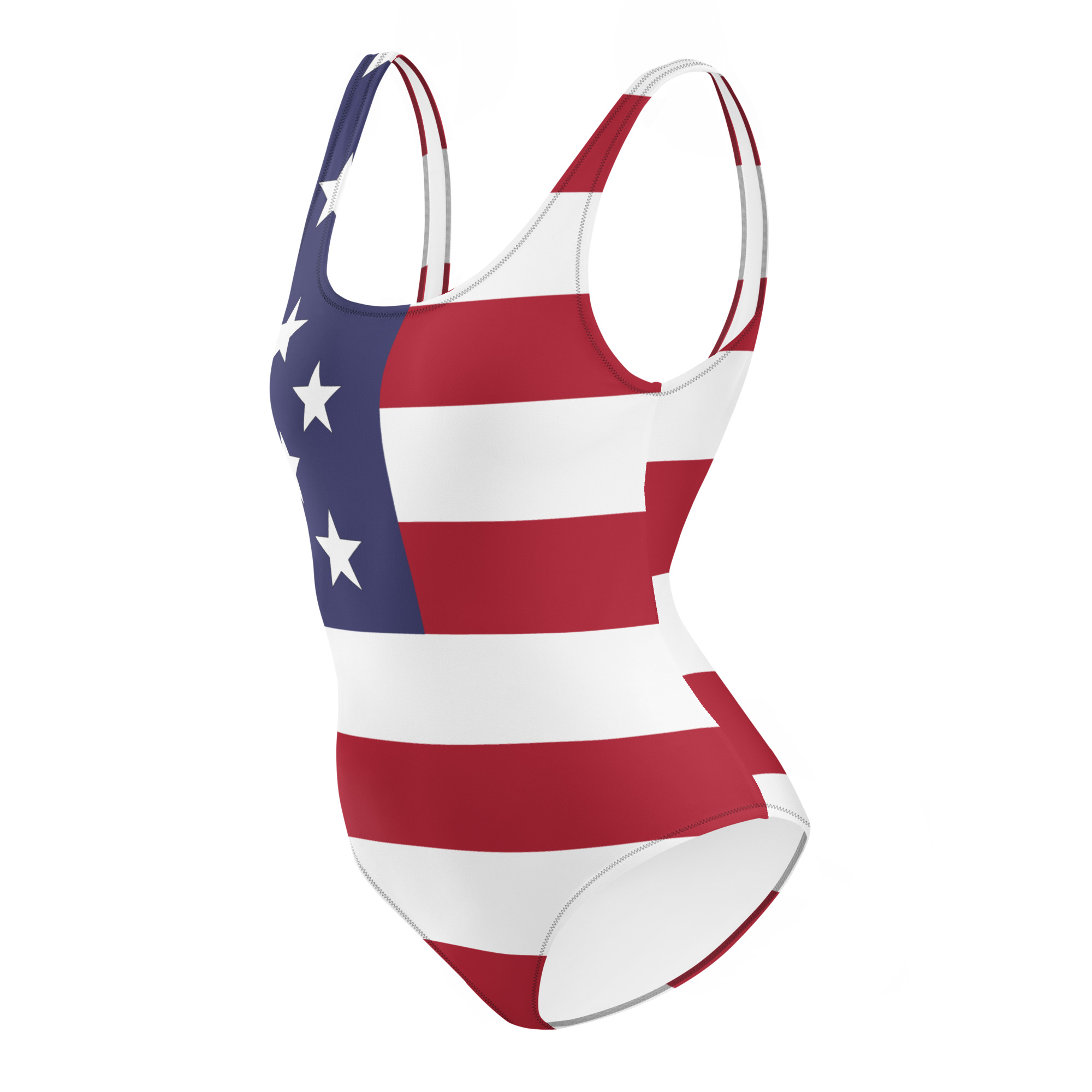 USA Stars & Stripes – One Piece Patriotic All Over Print Swimsuit - Image 13