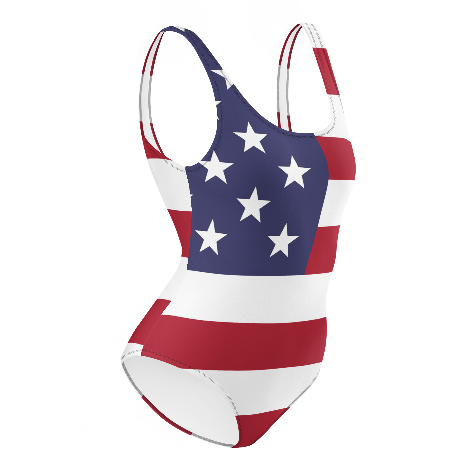 USA Stars & Stripes – One Piece Patriotic All Over Print Swimsuit - Image 11