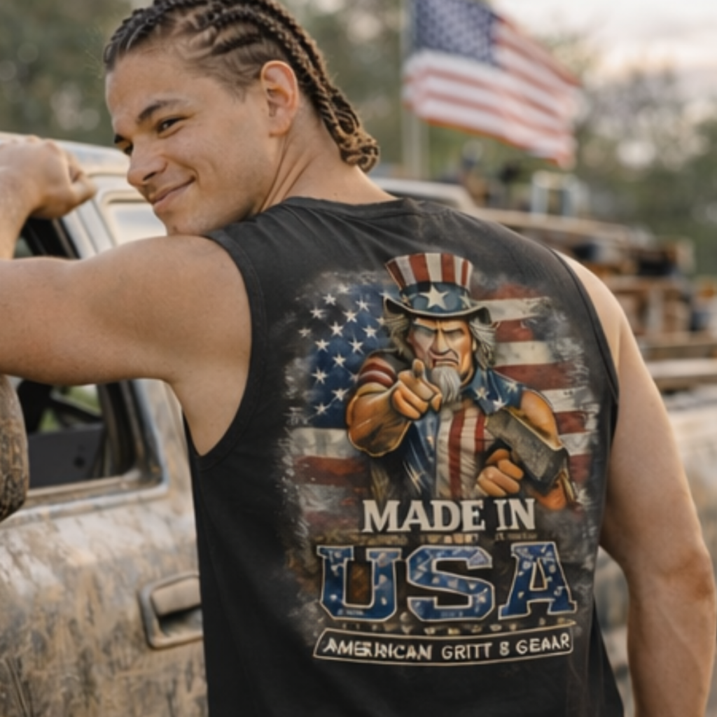 Made in USA - Patriotic Muscle Shirt – American Grit & Gear