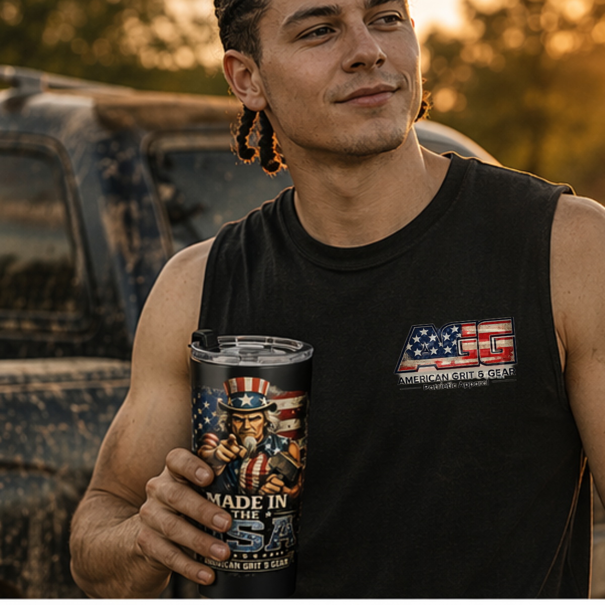 Made in the USA Stainless Steel Tumbler – American Grit & Gear – 20oz - Image 2