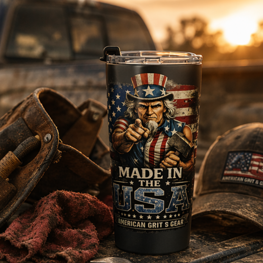 Made in the USA Stainless Steel Tumbler – American Grit & Gear – 20oz