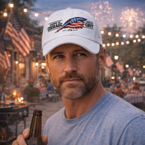 Dad hat Signed in Courage – Lived in Grit Patriotic - Embroidered Classic Dad Hat