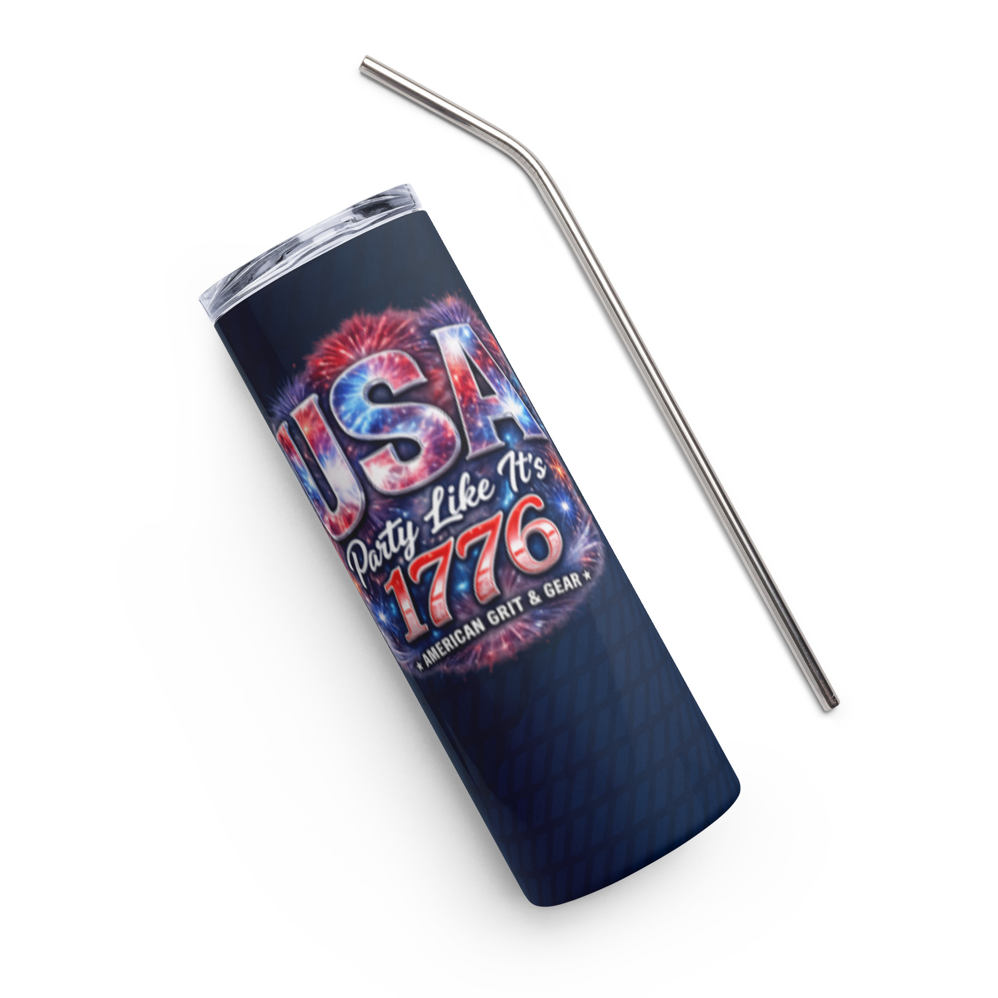 USA Party Like It’s 1776 - Patriotic Straw Tumbler – 20oz - Image 10