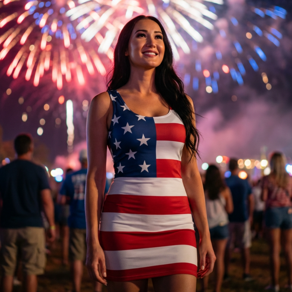 Stars & Stripes – Women's Patriotic Bodycon Dress – AGG