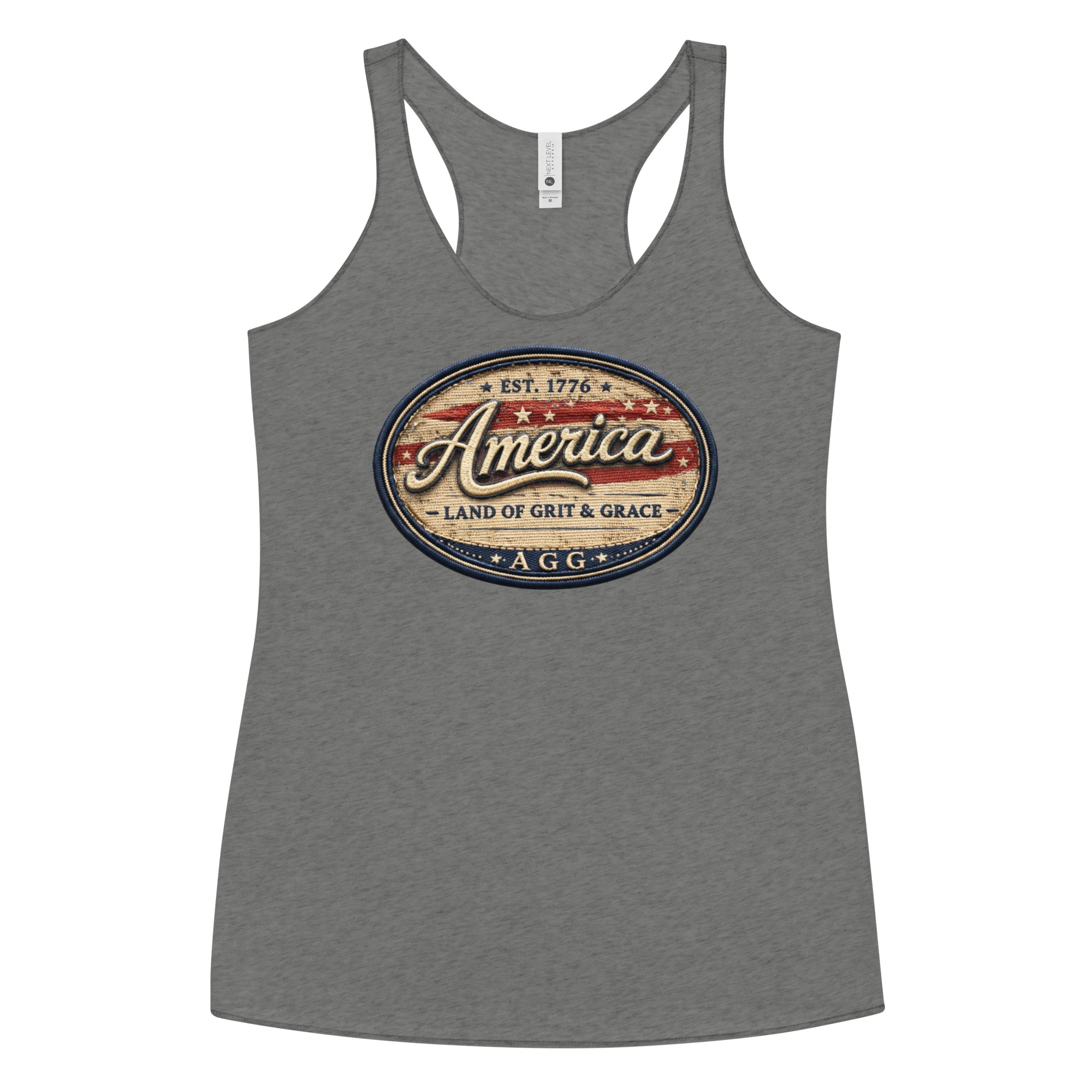 Land Of Grit & Grace – Women’s Racerback Tank (Vintage America Design) - Image 17