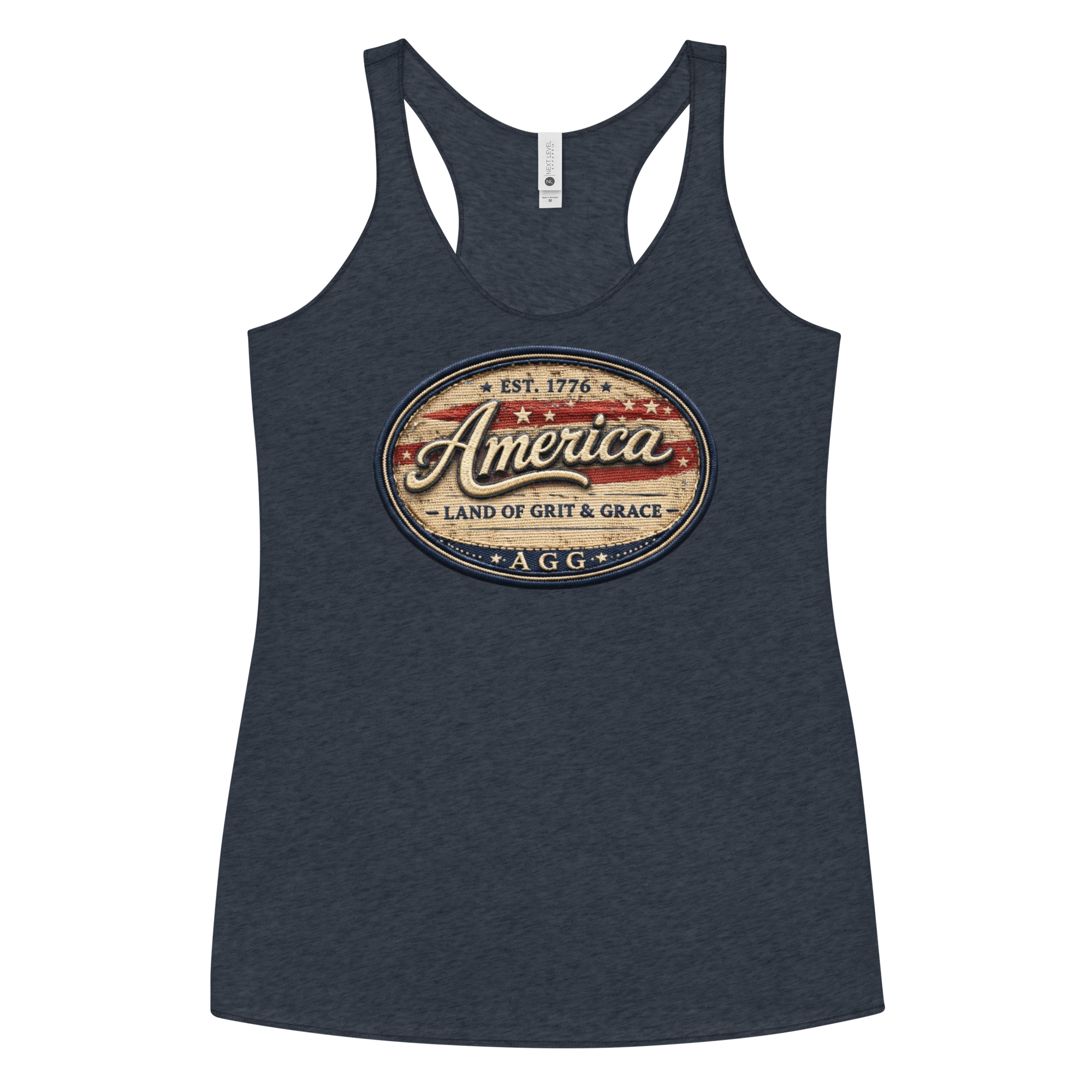Land Of Grit & Grace – Women’s Racerback Tank (Vintage America Design) - Image 14