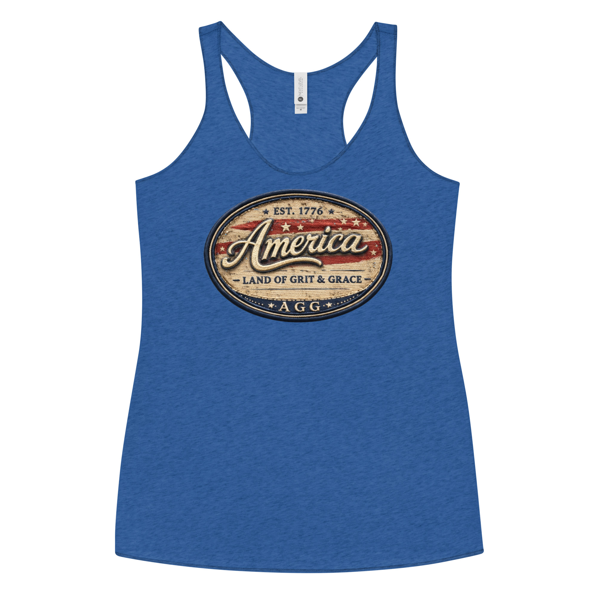 Land Of Grit & Grace – Women’s Racerback Tank (Vintage America Design) - Image 16