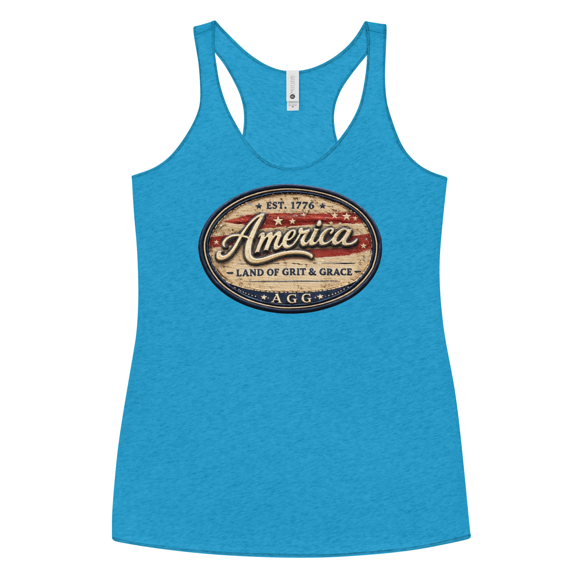 Land Of Grit & Grace – Women’s Racerback Tank (Vintage America Design) - Image 18