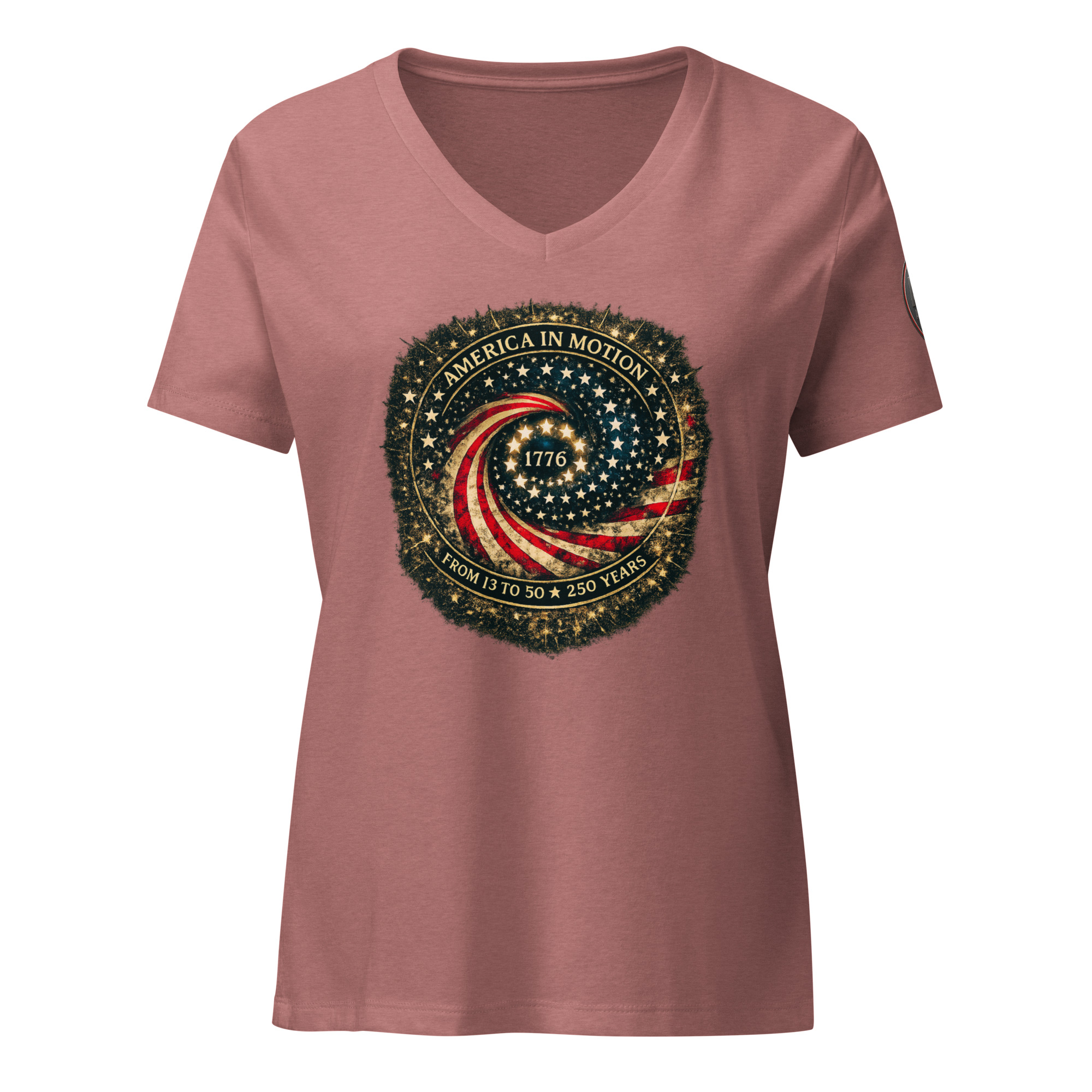 America in Motion 250 Women's Patriotic V-Neck | AGG - Image 11