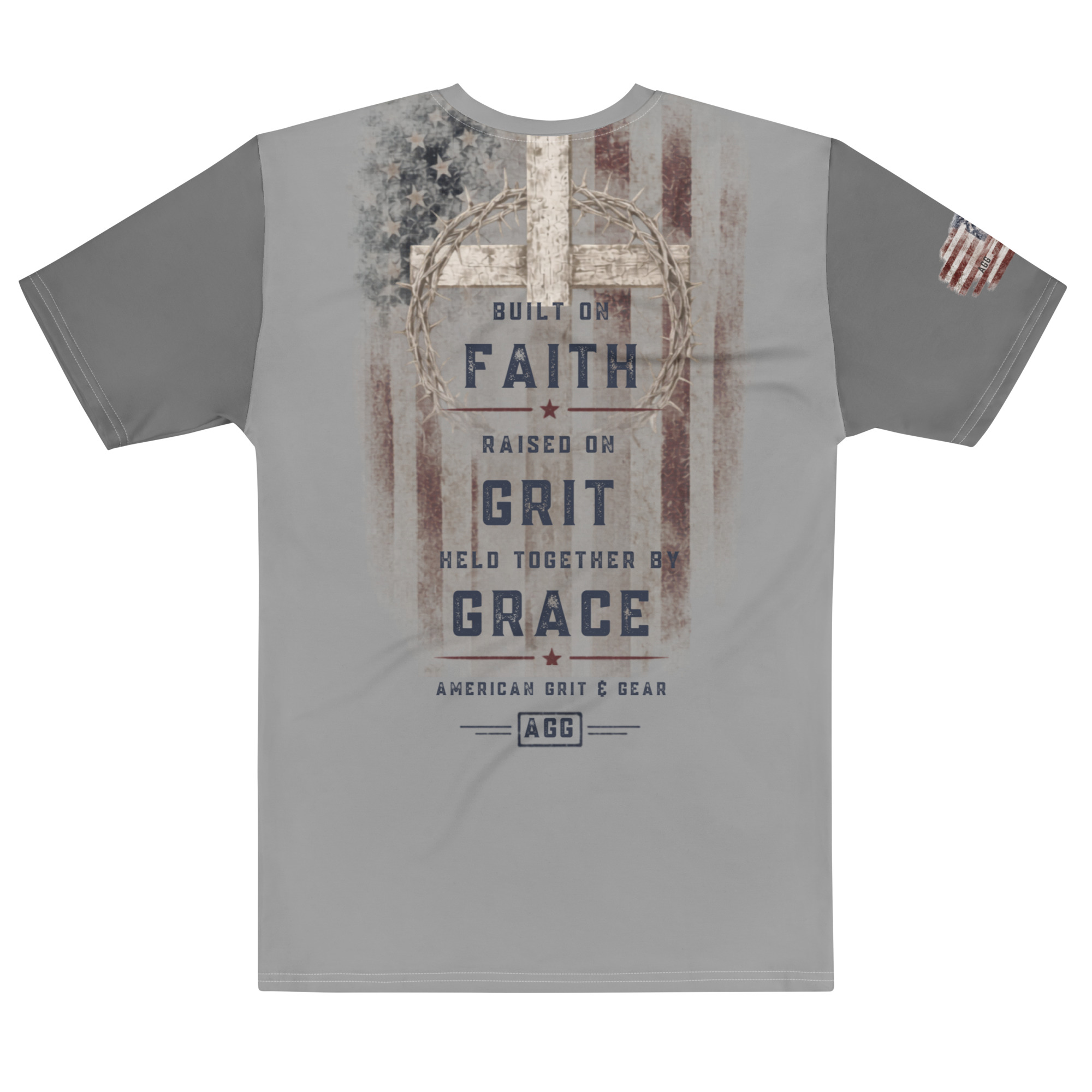 God Family Country Men’s AOP Tee | Faith Raised on Grit Shirt | American Grit & Gear - Image 8