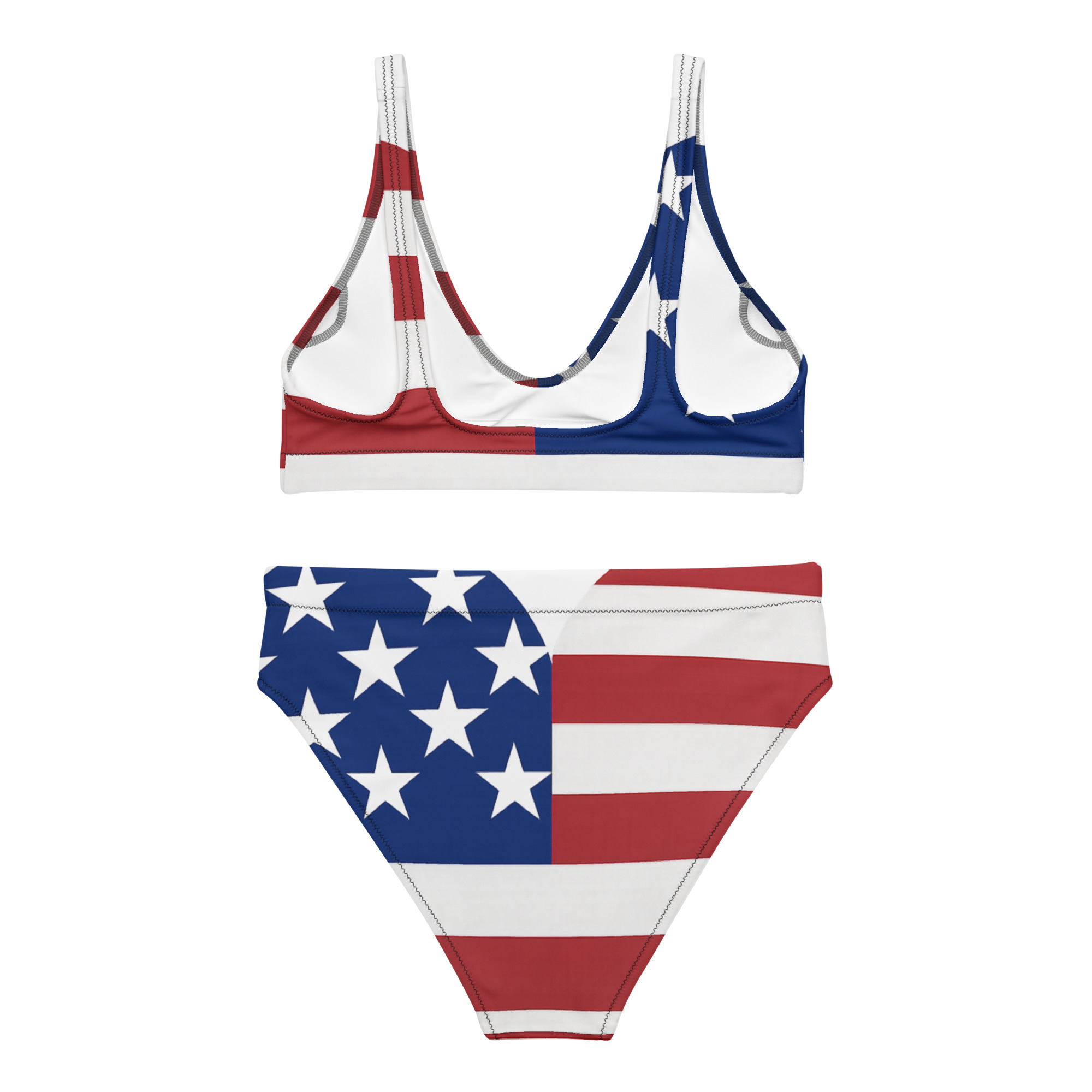 Stars & Stripes Recycled High-Waisted Bikini Set - Image 6
