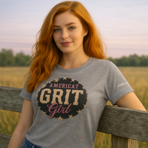 American Grit Girl Classic Unisex Tee - Dark Heather Grey, L
