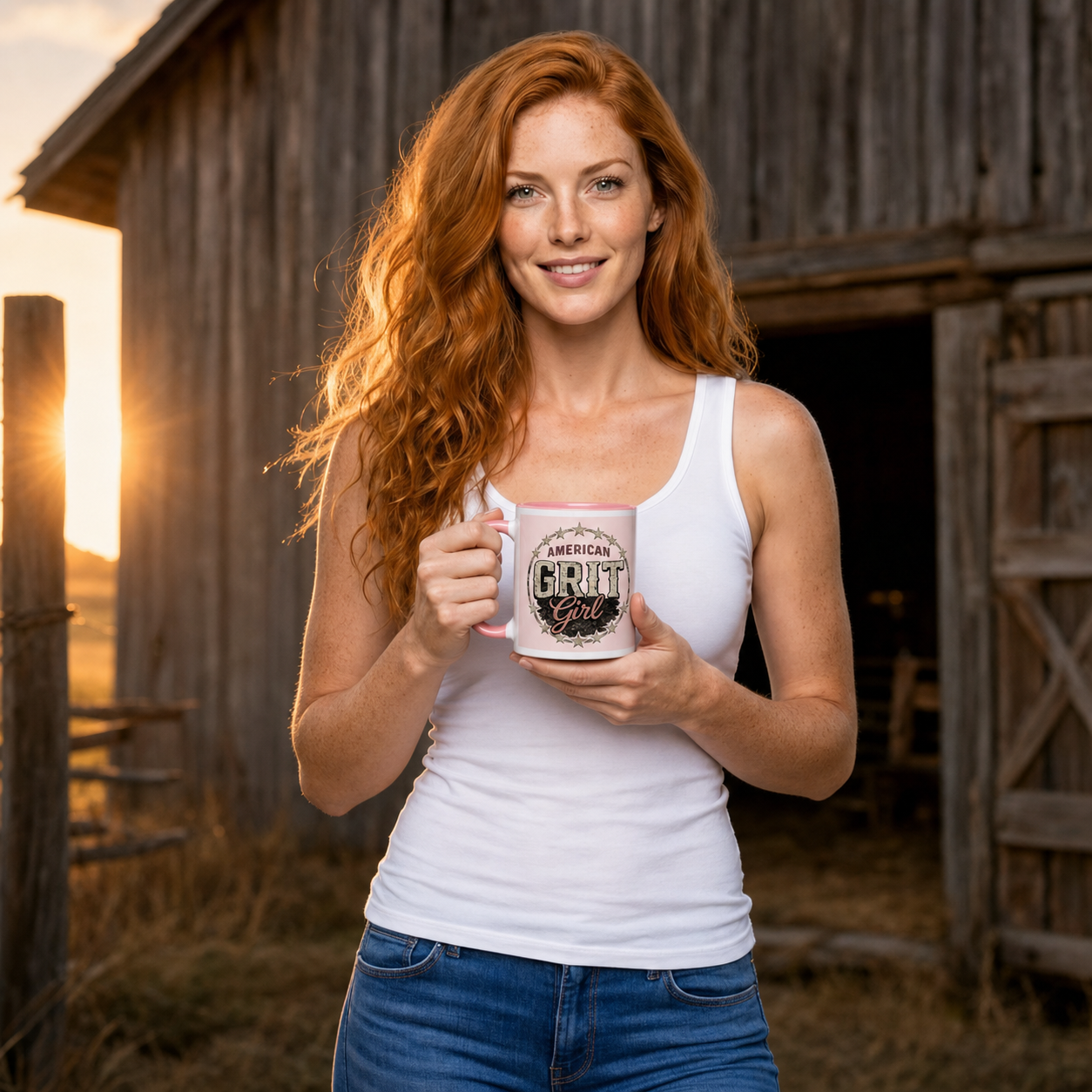 American Grit Girl Colored Coffee Mug - Image 14