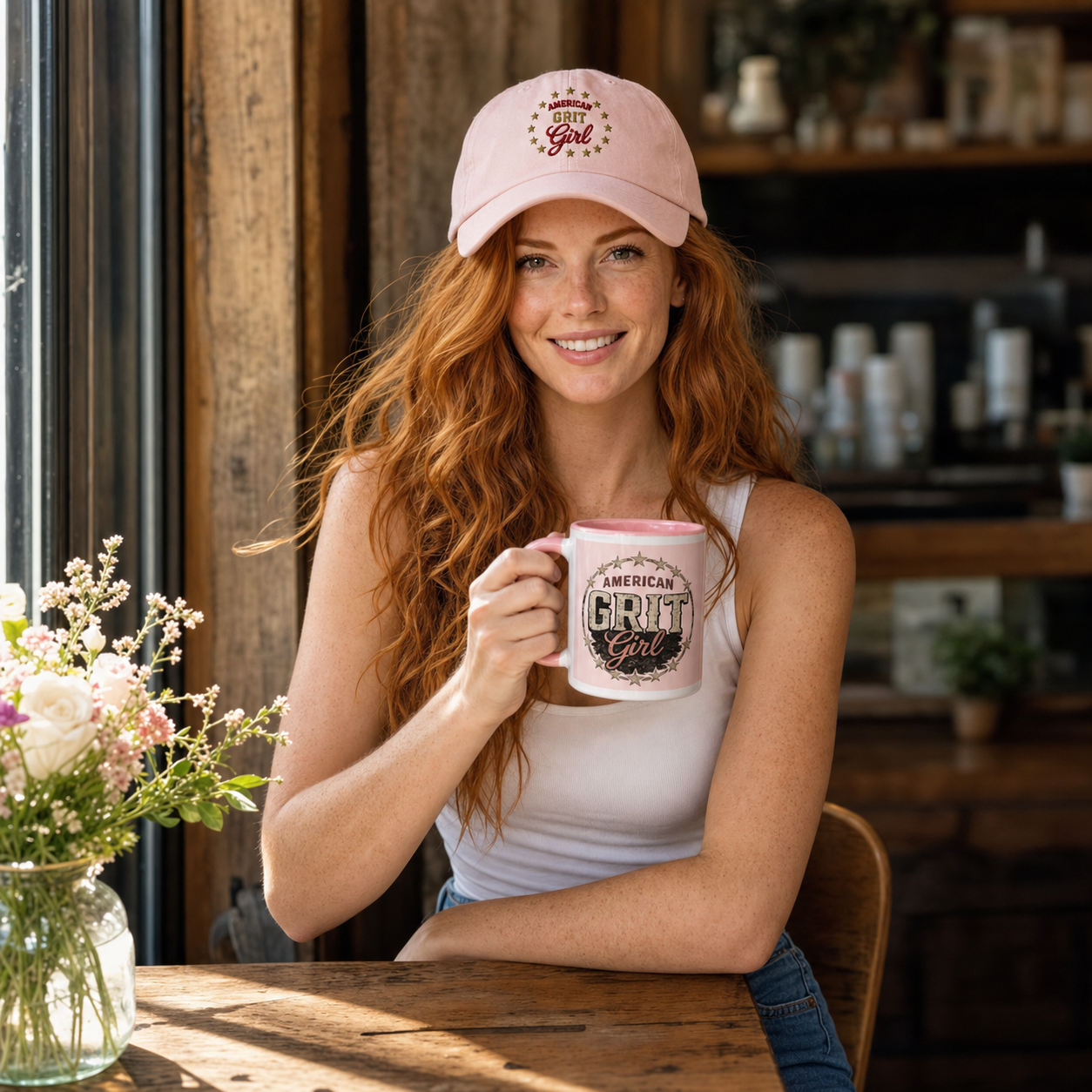 American Grit Girl Colored Coffee Mug