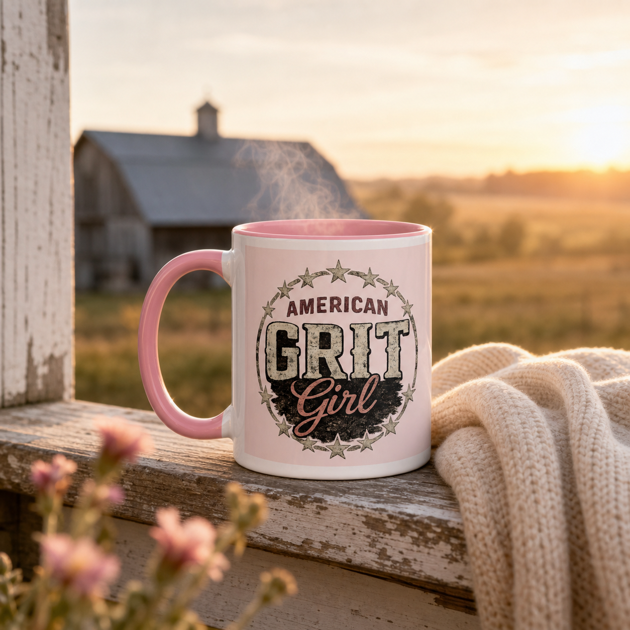 American Grit Girl Colored Coffee Mug - Image 15