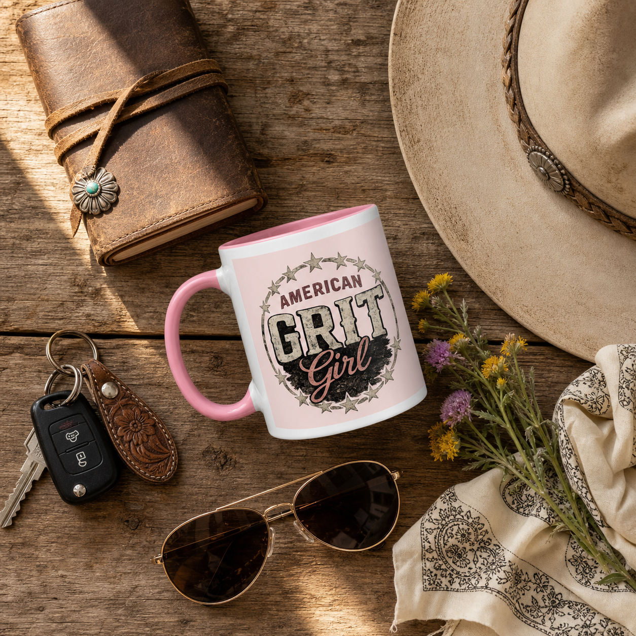 American Grit Girl Colored Coffee Mug - Image 7