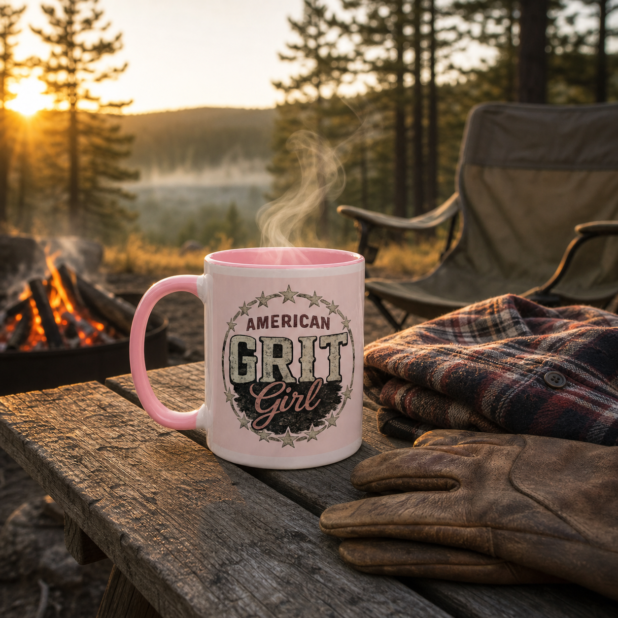 American Grit Girl Colored Coffee Mug - Image 13