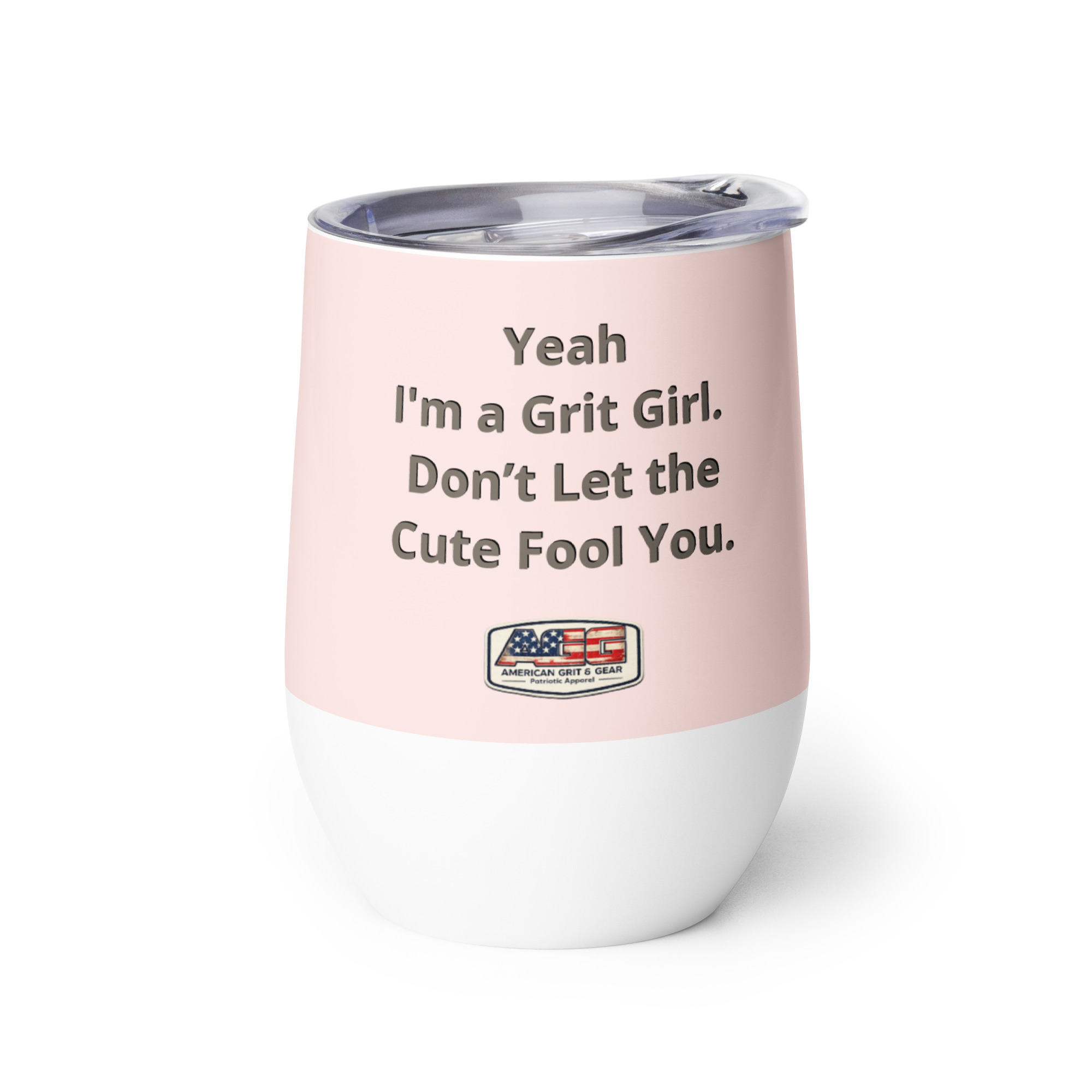 American Grit Girl 12 oz Stainless Steel Wine Tumbler | American Grit & Gear - Image 6