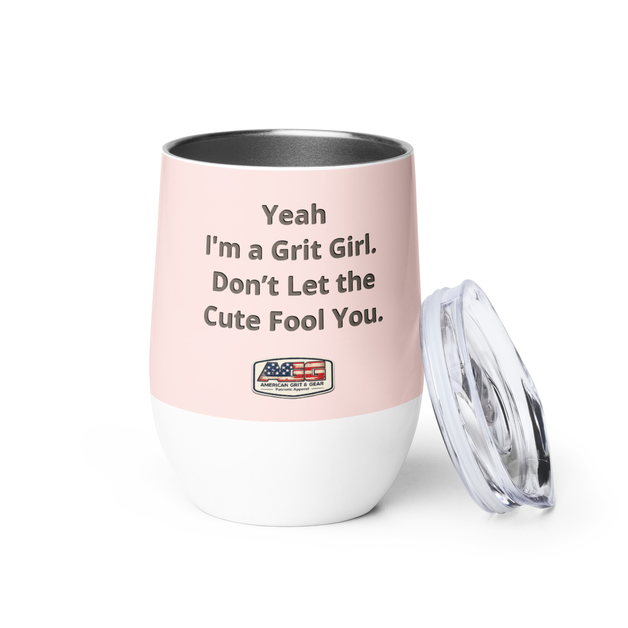 American Grit Girl 12 oz Stainless Steel Wine Tumbler | American Grit & Gear - Image 15
