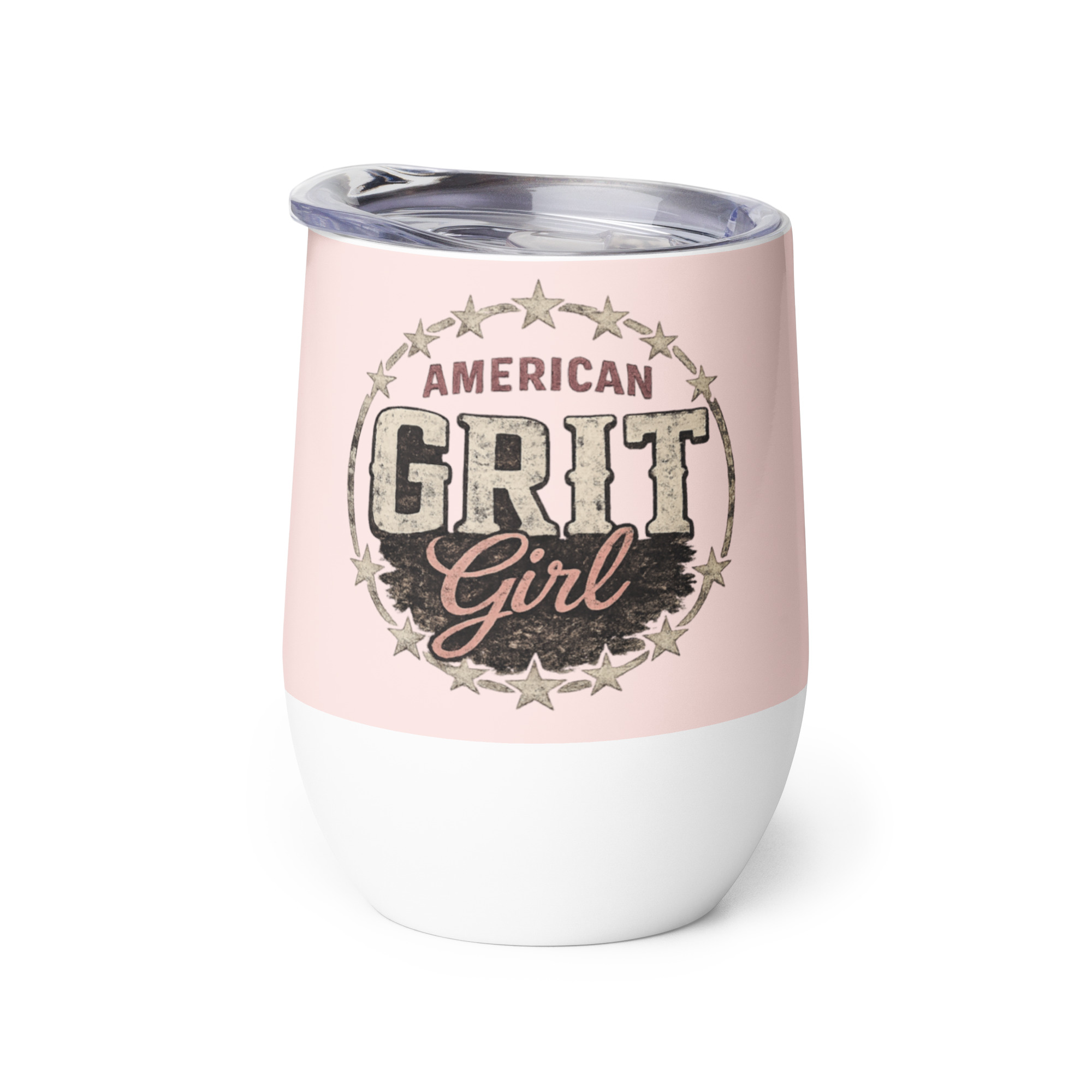 American Grit Girl 12 oz Stainless Steel Wine Tumbler | American Grit & Gear - Image 13